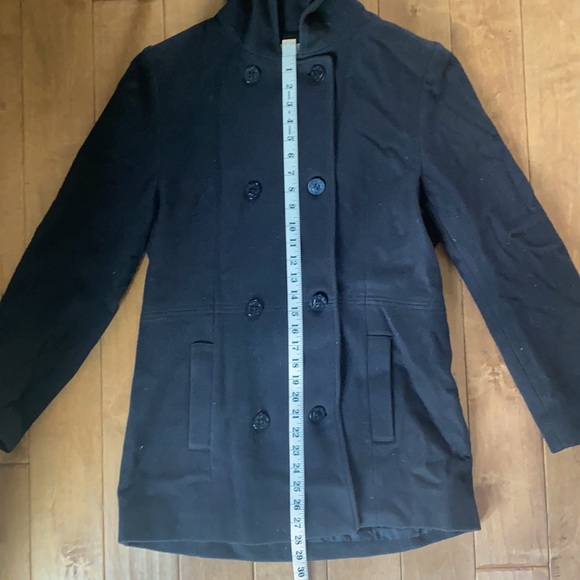 JASON KOLE BRAND NAVY LONG PEA COAT SZ S - Picture 10 of 10